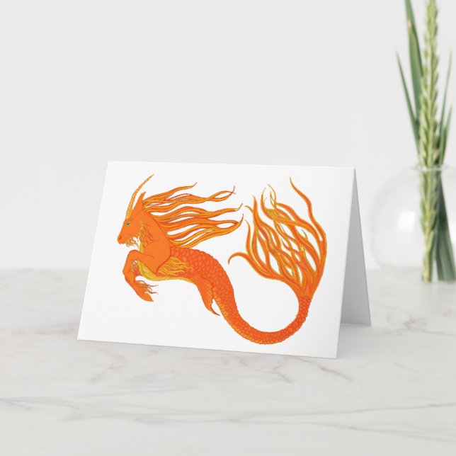 Koi Horse Orange Fire Card (Front)