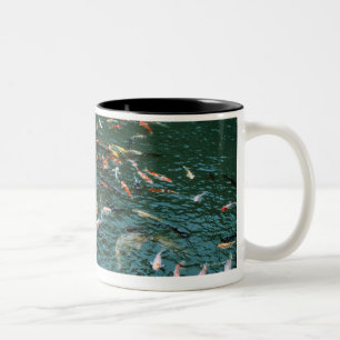 Koi in a Pond Two-Tone Coffee Mug