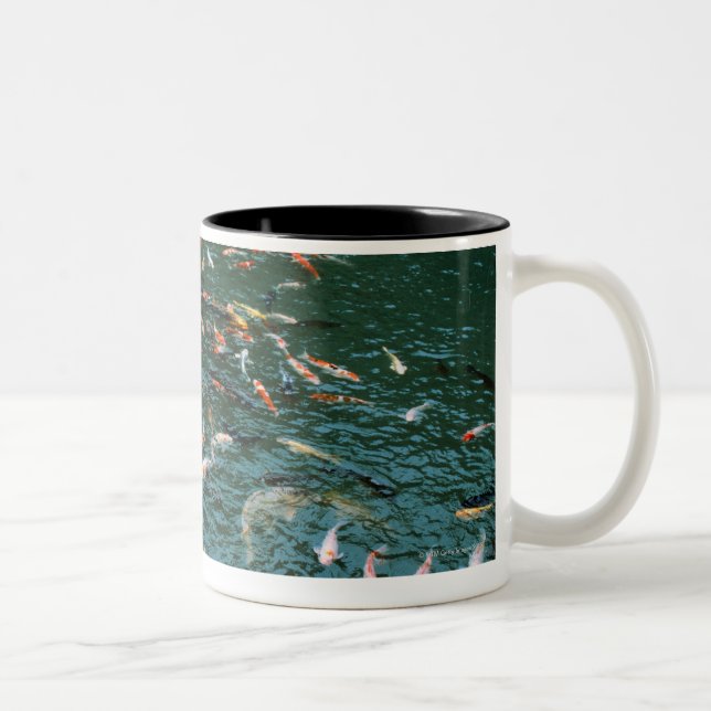 Koi in a Pond Two-Tone Coffee Mug (Right)
