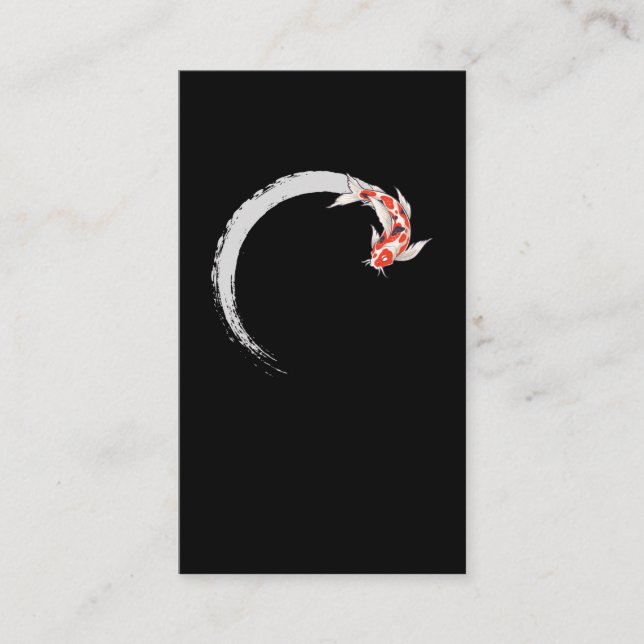 Koi Japanese Enso Circle Carp Fish Business Card (Front)