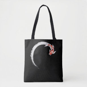 Koi Japanese Enso Circle Carp Fish Tote Bag