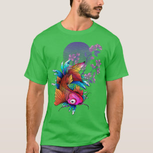 Koi Japanese Fish Cherry Blossom Nishikigoi Asian T-Shirt