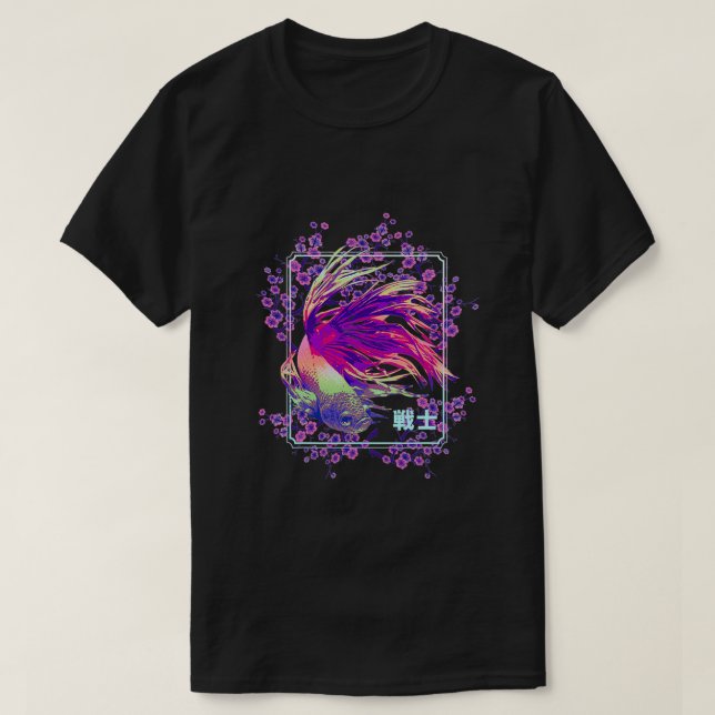 Koi Japanese Fish Sakura Tree Cherry Blossom Nishi T-Shirt (Design Front)
