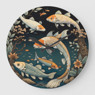 Koi Koi koi Large Clock