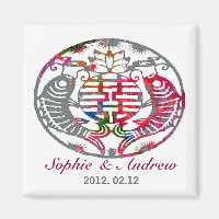 Koi Love Double Happiness Oriental Wedding