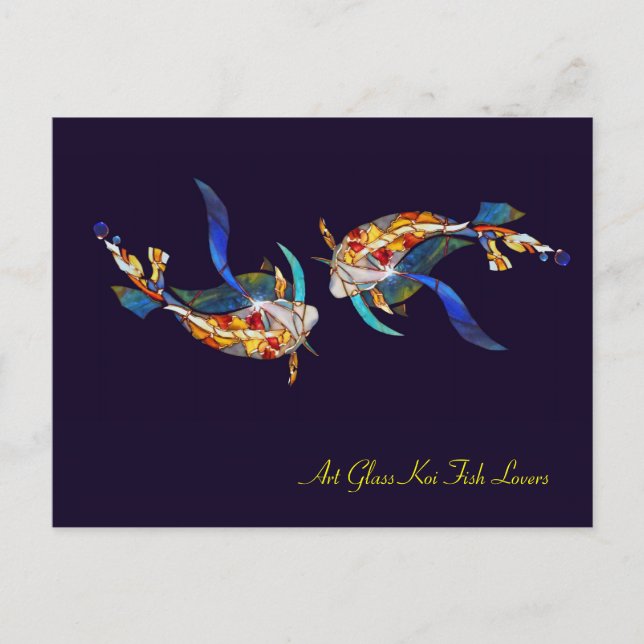 Koi Lovers Wedding Modern Postcard (Front)