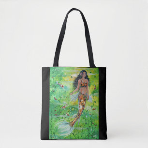 Koi mermaid Lily by Renee Lavoie Tote Bag