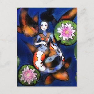 Koi Mermaid Postcard Print