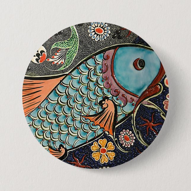 Koi Mosaic 7.5 Cm Round Badge (Front)
