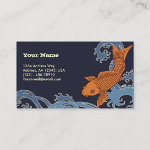 Koi (Navy Background) Business Card