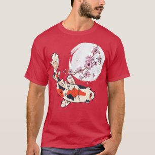 Koi Nishikigoi Flower Moon Japanese Koi Carp Cherr T-Shirt