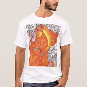 Koi On Black And White T-Shirt