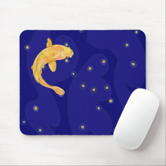 Koi on Dark Blue Mouse Mat