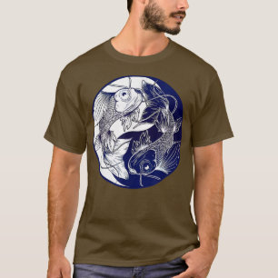 Koi Opposite Yin Yang Asian Carp Flower Japanese K T-Shirt