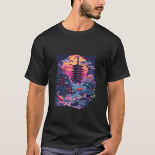 Koi Pagoda Temple Asian Carp Koi Fish Japanese Pon T-Shirt