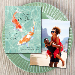 Koi Pair Tropical Save the Date Photo Invitation
