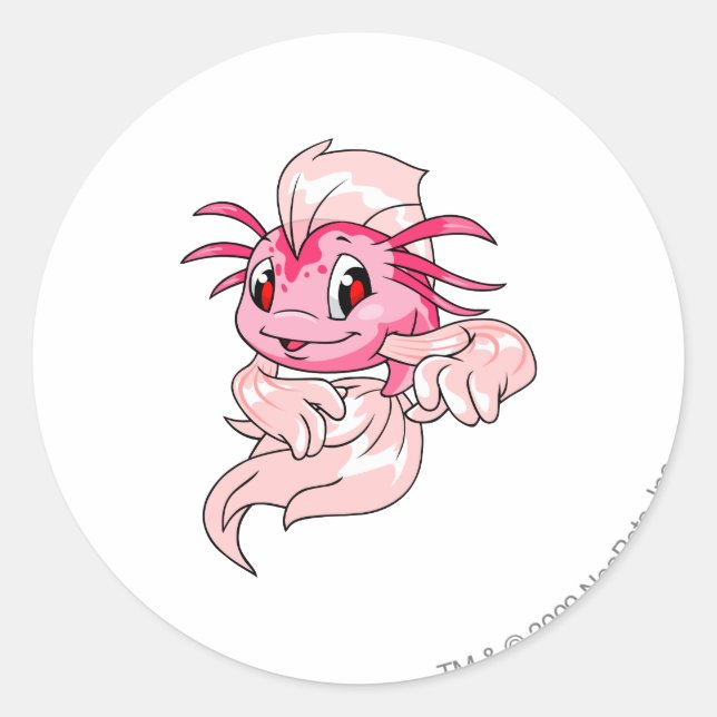 Koi Pink Classic Round Sticker (Front)