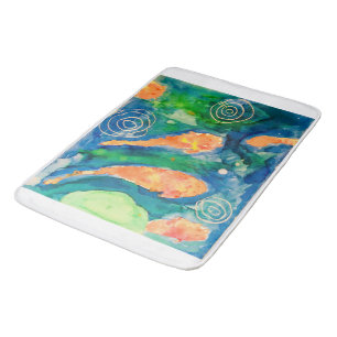Koi pond bath mat