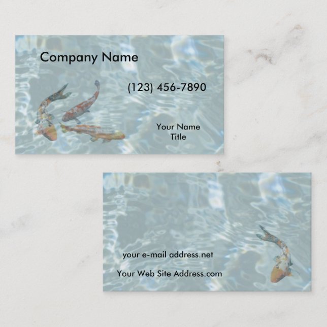 Koi Pond Clear Water Business Card (Front/Back)