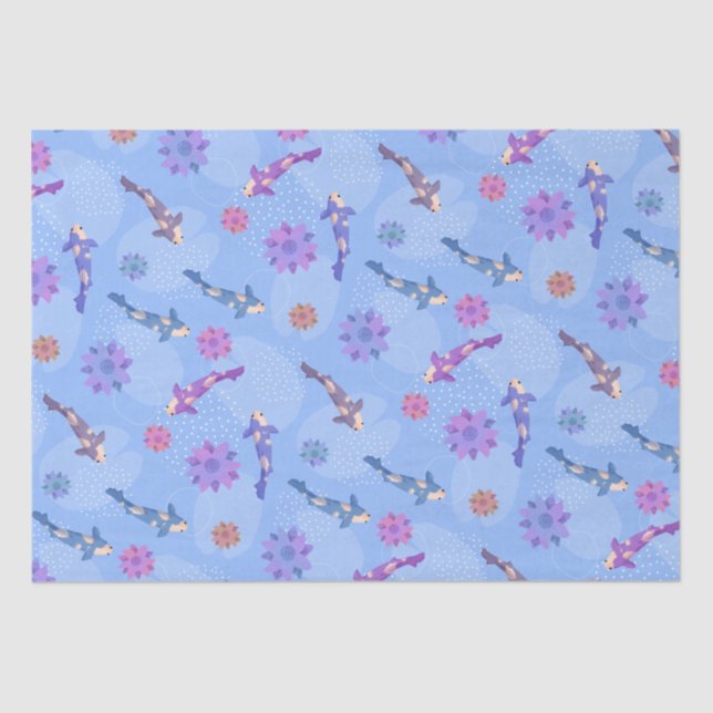 Koi Pond crystal blue  Tissue Paper (Front)