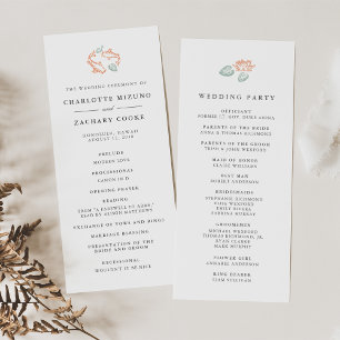 Koi Pond Double Sided Wedding Program Programme