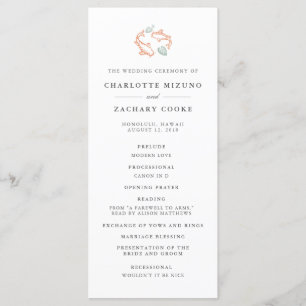 Koi Pond Double Sided Wedding Program Programme