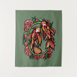 Koi Pond Fish Art Japanese Koi Ponds Tapestry