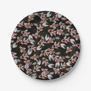 Koi Pond Fish Artwork Paper Plate