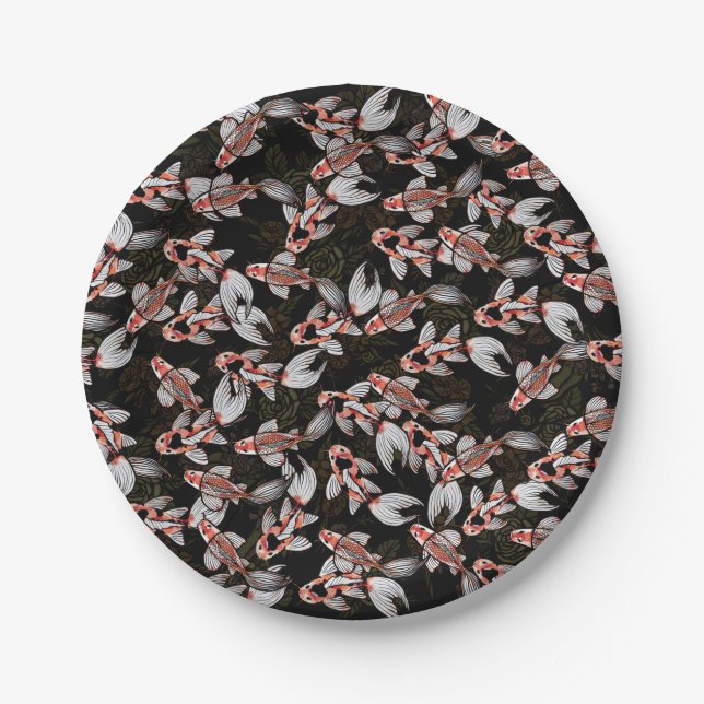 Koi Pond Fish Artwork                        Paper Plate (Front)