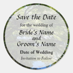 Koi Pond in Chinese Garden Save the Date Classic Round Sticker