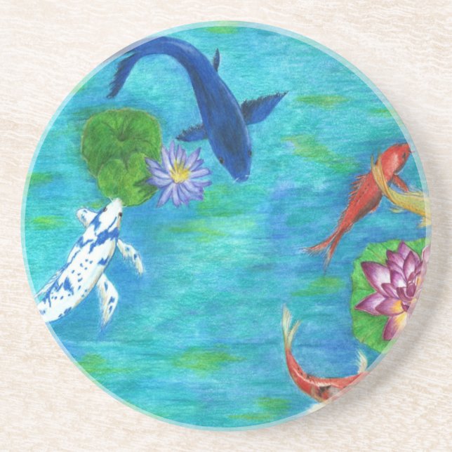 Koi pond original coaster (Front)