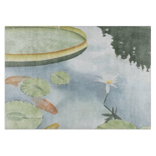 Koi Pond Reflection with Fish and Lilies Cutting Board