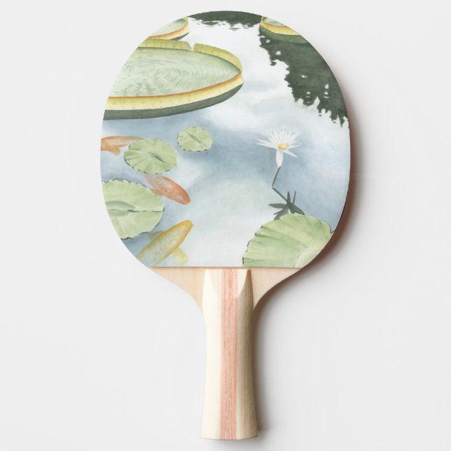 Koi Pond Reflection with Fish and Lilies Ping Pong Paddle (Front)