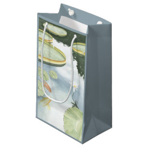 Koi Pond Reflection with Fish and Lilies Small Gift Bag