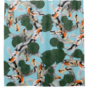 Koi pond shower curtain