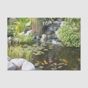 Koi Pond with Waterfall  Tissue Paper