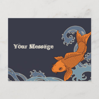 Koi Postcard (Navy)