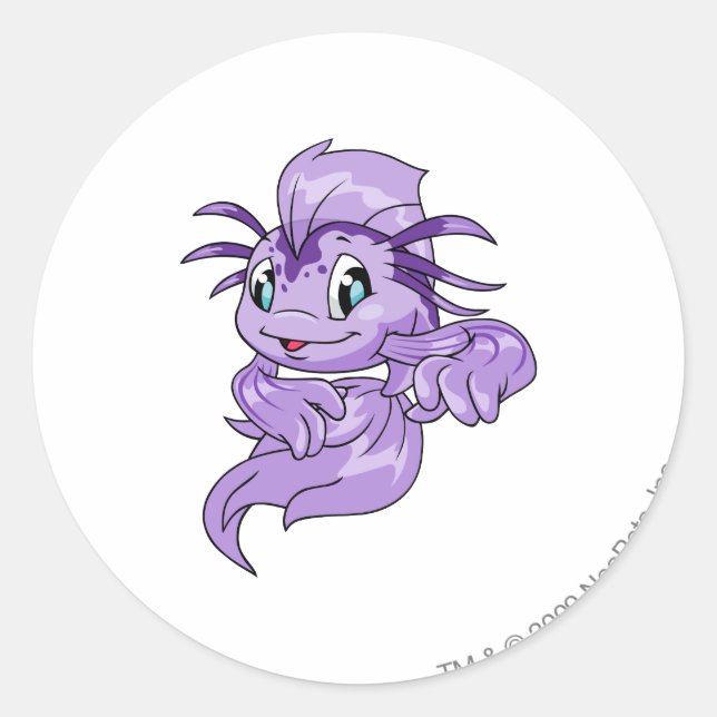 Koi Purple Classic Round Sticker (Front)