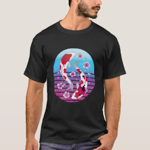 Koi Red White Japanese Fish Vintage Retro Bubble N T-Shirt