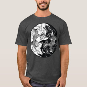 Koi Sakura Japan Art Style Fish Cherryblossom Yin  T-Shirt
