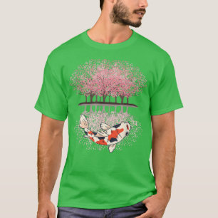 Koi Sakura Tree Cherry Blossom Japan Pond Nishikig T-Shirt