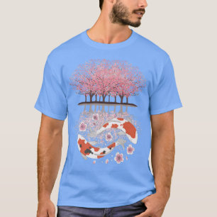 Koi Sakura Tree Upside Down Cherry Blossom Japanes T-Shirt