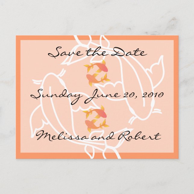 Koi Save the Date Announcement Postcard (Front)