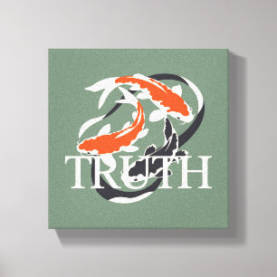 Koi Symbol of Truth Zen Philosophy Inspired Canvas Print