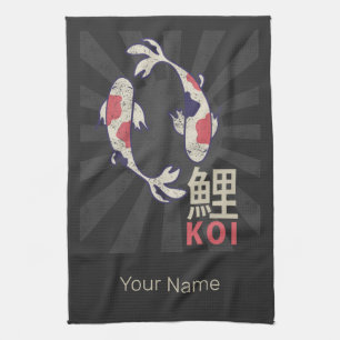 Koi Vintage Nishikigoi Japanese Carp for Aquarist Tea Towel