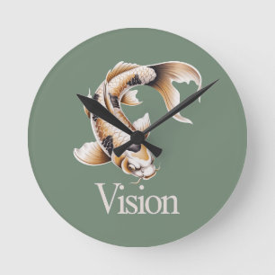 Koi Vision Symbol Time Purpose Zen Philosophy Round Clock
