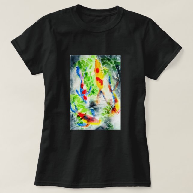 Koi Watercolor fish fine art T-Shirt (Design Front)
