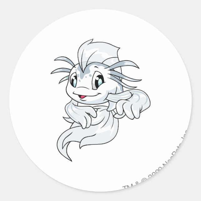 Koi White Classic Round Sticker (Front)