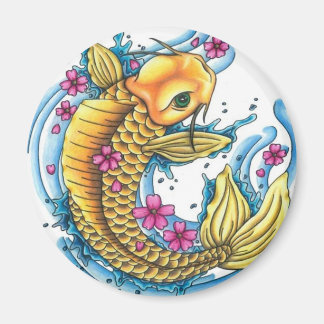 Koi with Cherry Blossoms Large Magnet