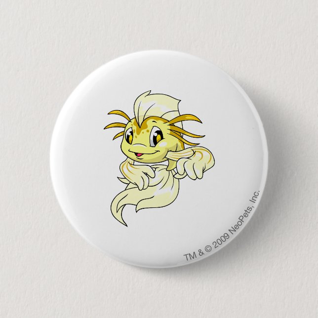 Koi Yellow 6 Cm Round Badge (Front)